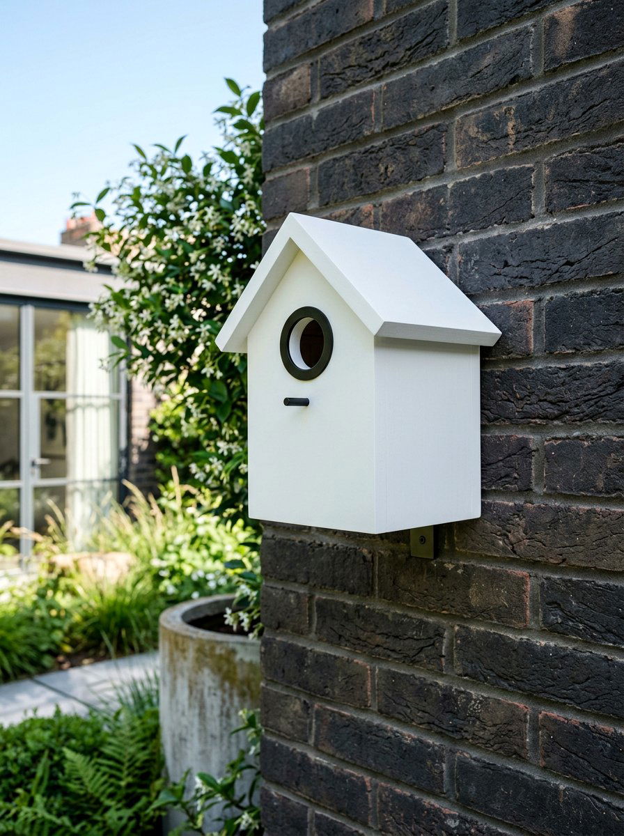 Minimalist White Birdhouse - 25 birdhouse painting ideas