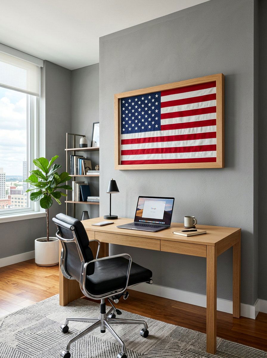 Minimalist Wood Flag Frame - 25 Pallet Flag Holder Ideas
