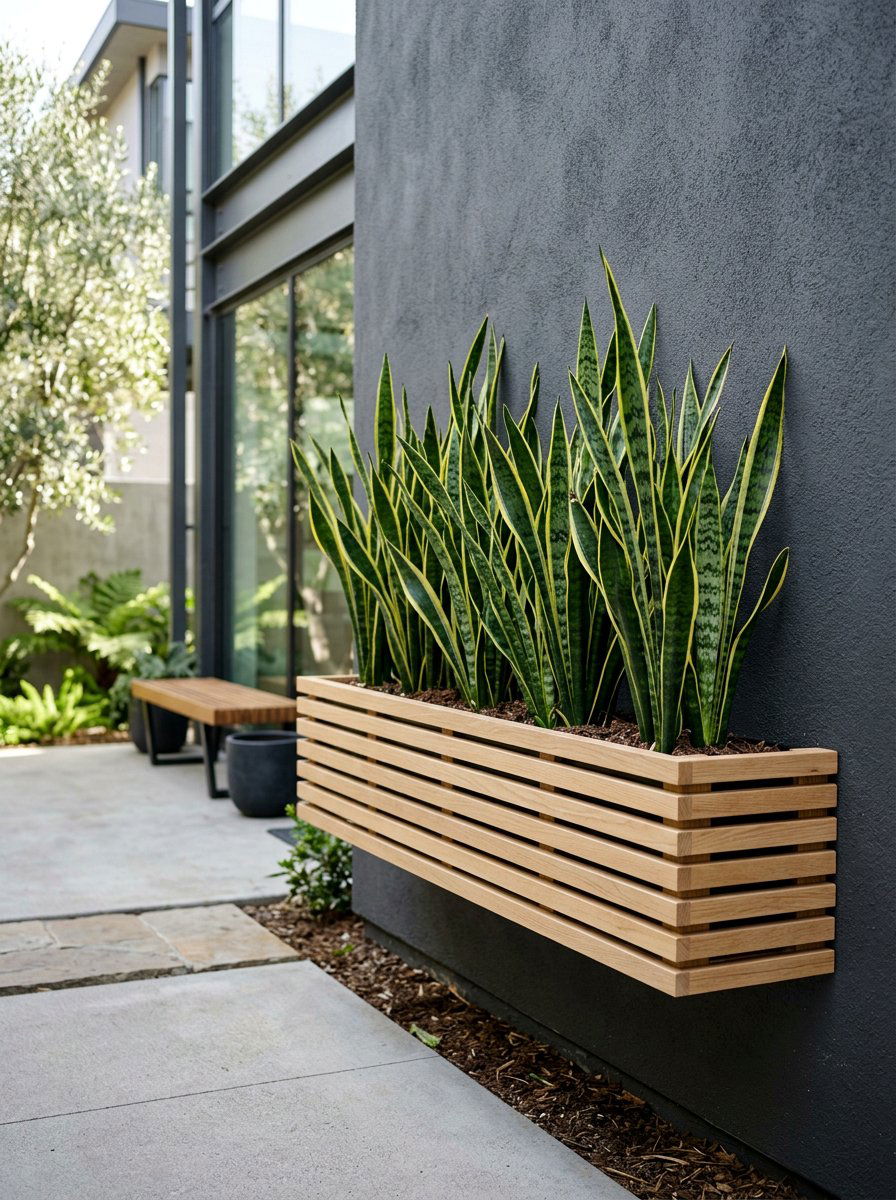 Minimalist wood slats planter - 25 Pallet Hanging Planter Ideas
