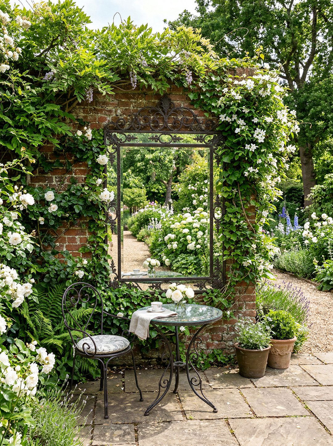 Mirror Garden Wall - 25 private garden nook ideas