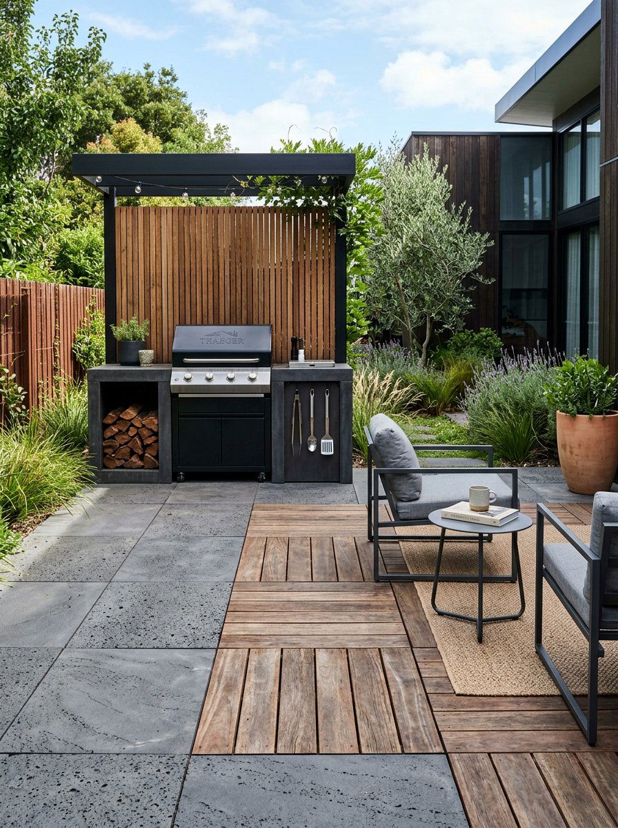 Mixed Material Pallet Floor - 25 Pallet Patio Flooring Ideas