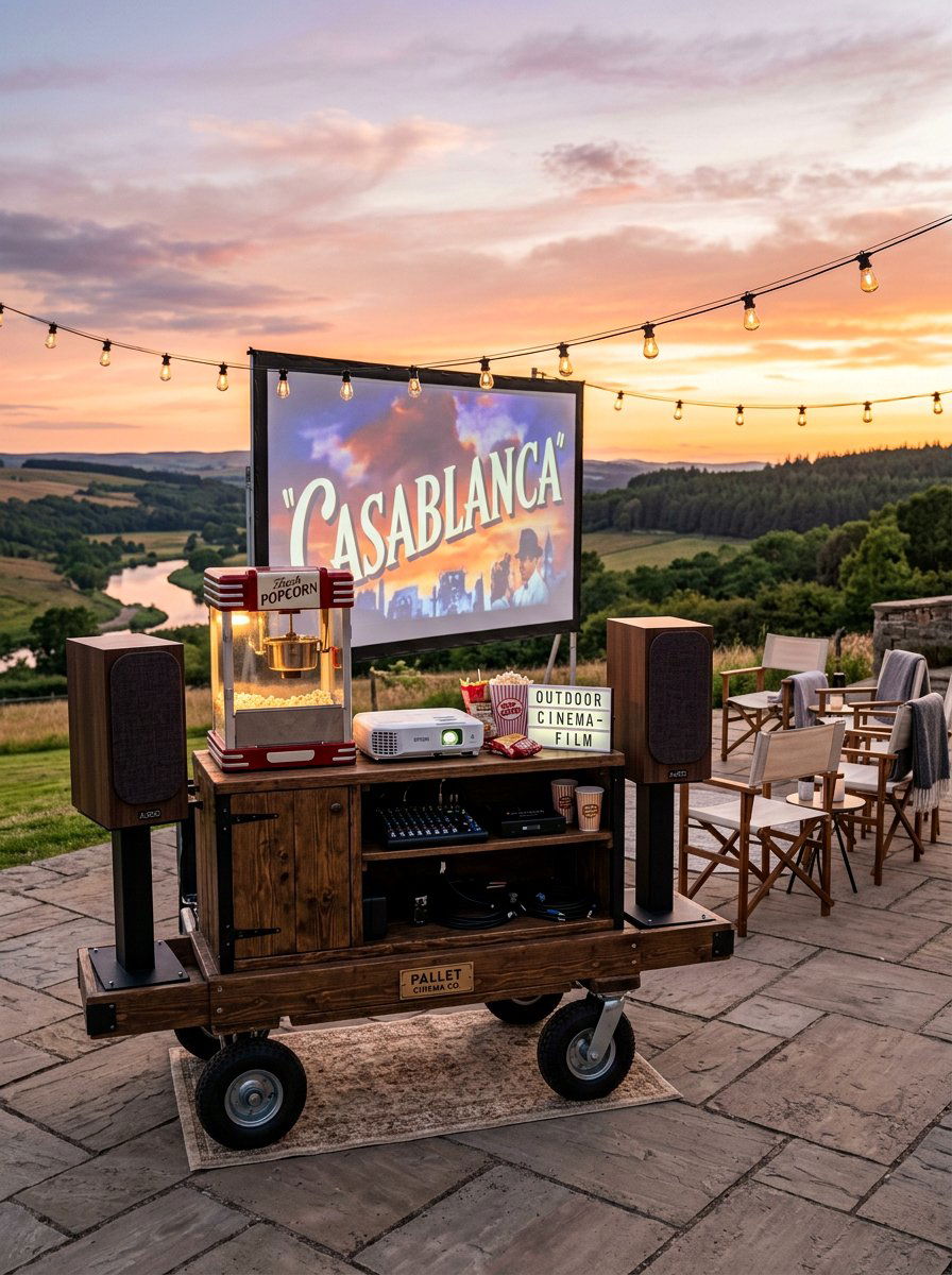 Mobile Outdoor Cinema Pallet - 25 Pallet Outdoor Movie Screen Ideas