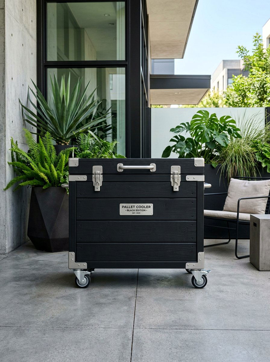 Modern Black Pallet Cooler - 25 Pallet Ice Chest Holder Ideas