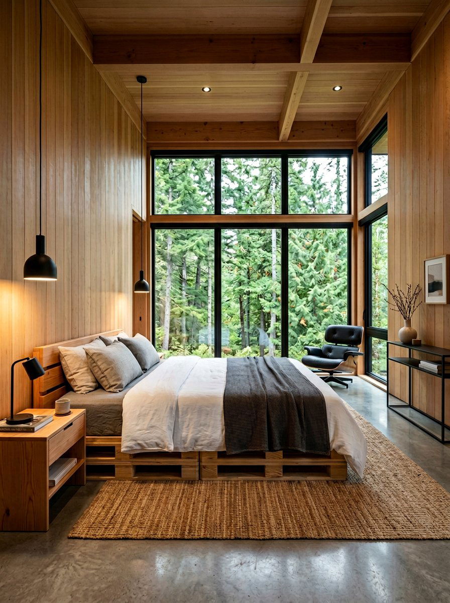 Modern Cabin Bedroom - 25 Pallet bed ideas for cabin