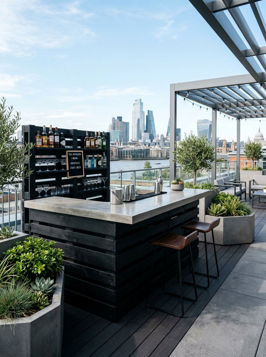 Modern Pallet Bar - 25 Pallet Wine Bar for Patio Ideas