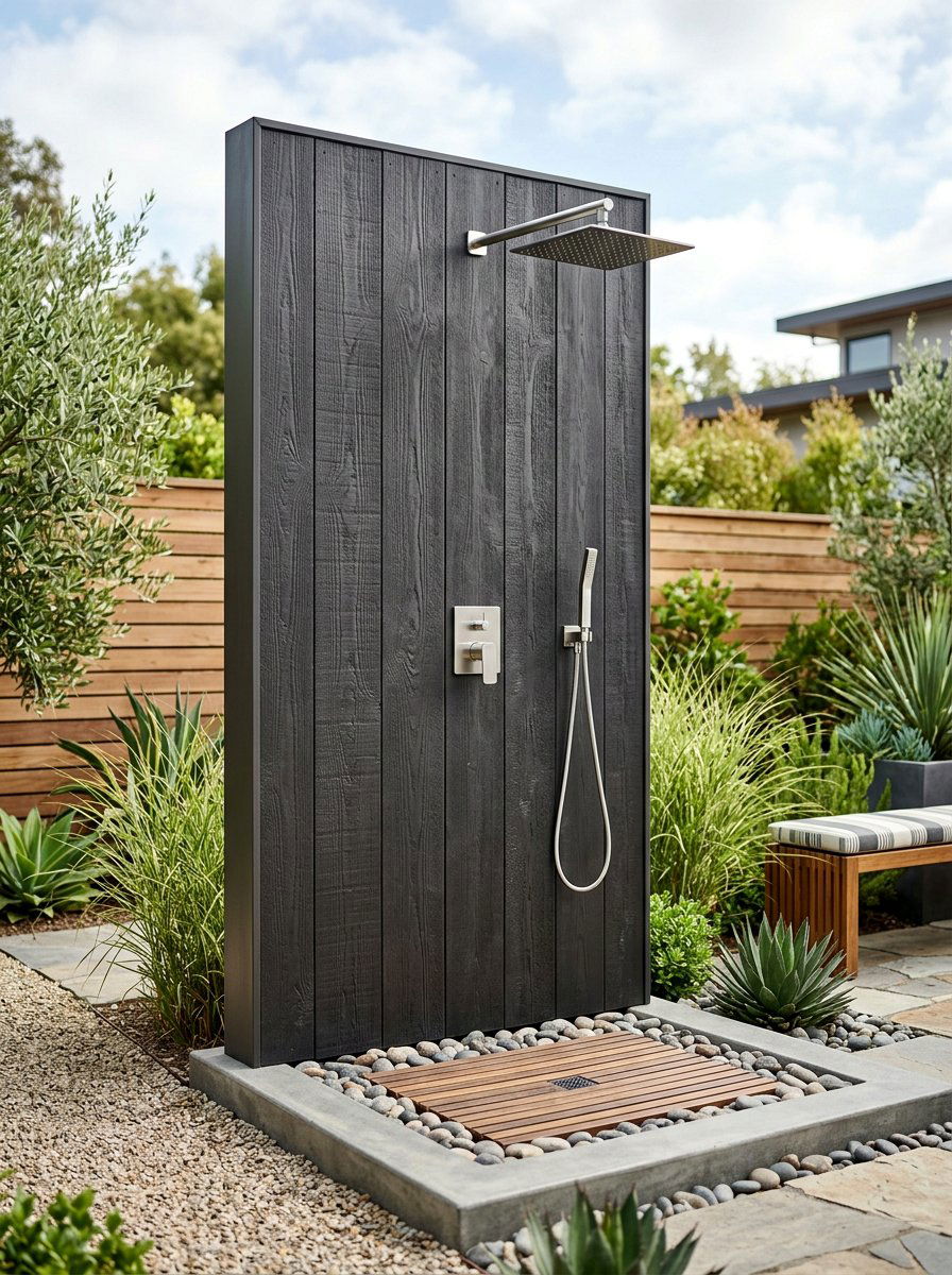 Modern Pallet Panel - 25 Pallet Outdoor Shower Ideas