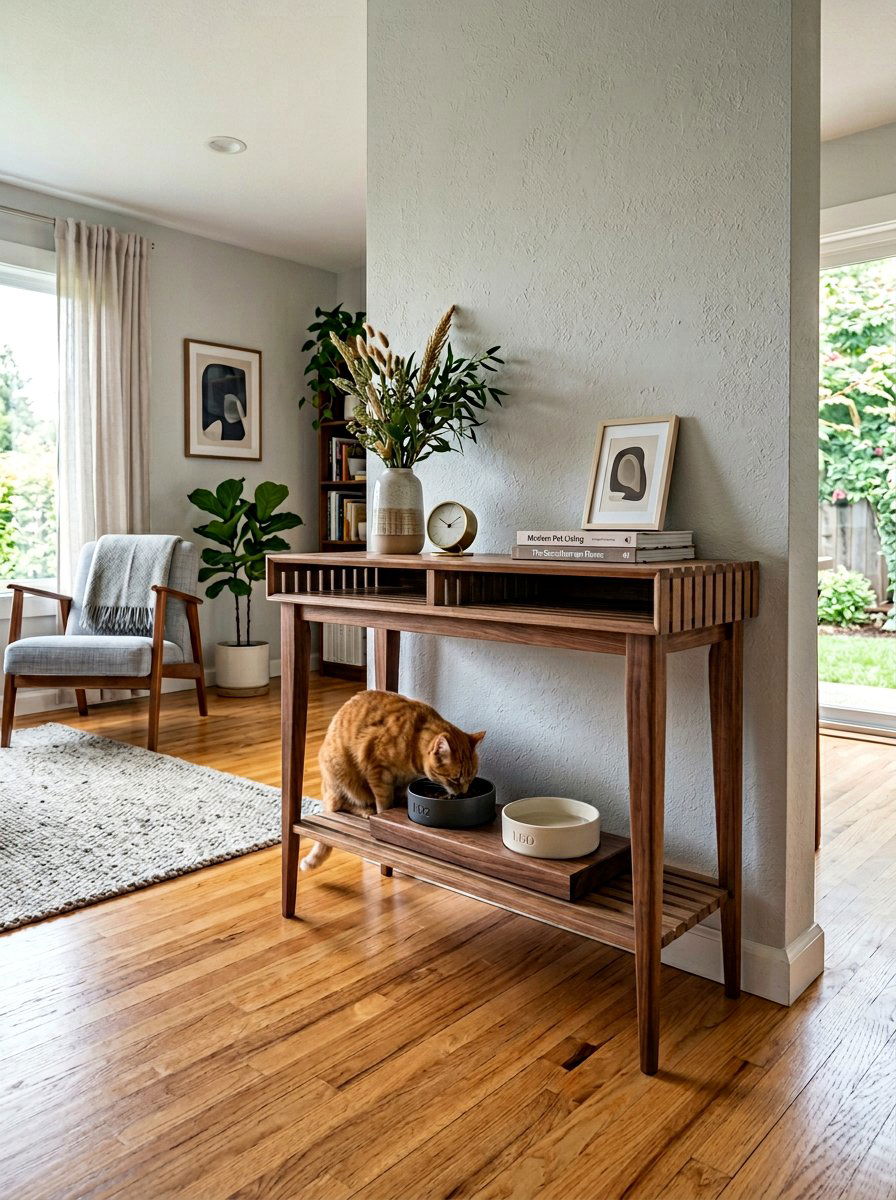 Modern Pallet Pet Feeding Console - 25 Pallet Pet Feeding Station Ideas