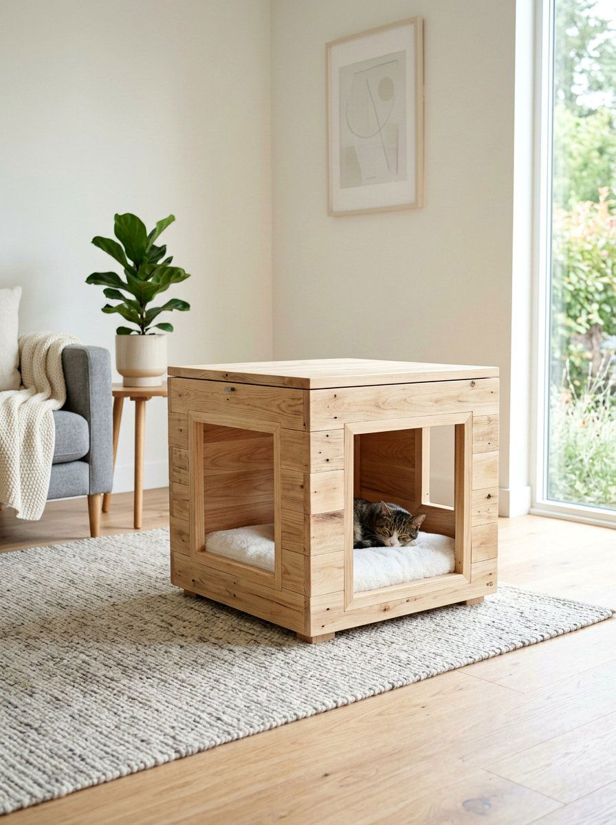 Modern Pallet Pet House - 25 pallet cat shelter ideas