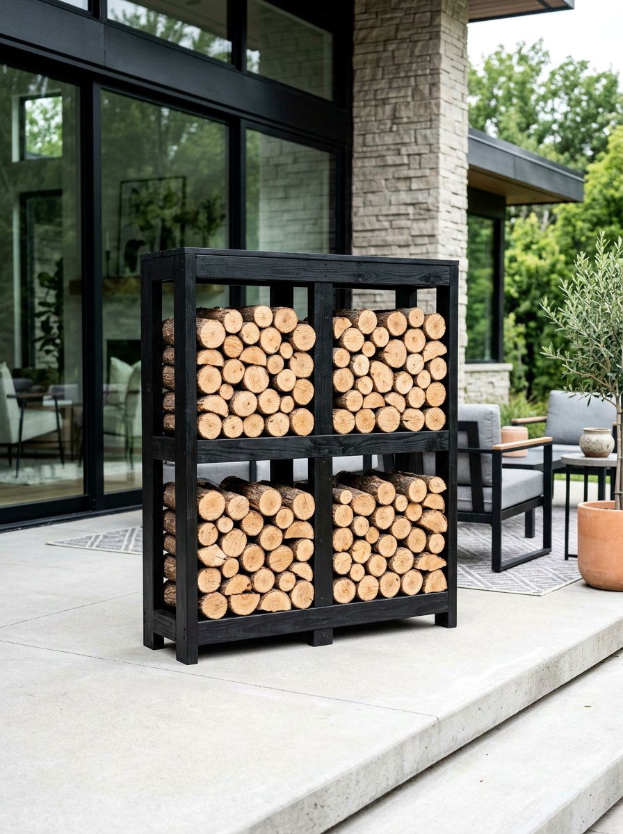 Modern Pallet Wood Rack - 25 Pallet Firewood Storage Rack Ideas