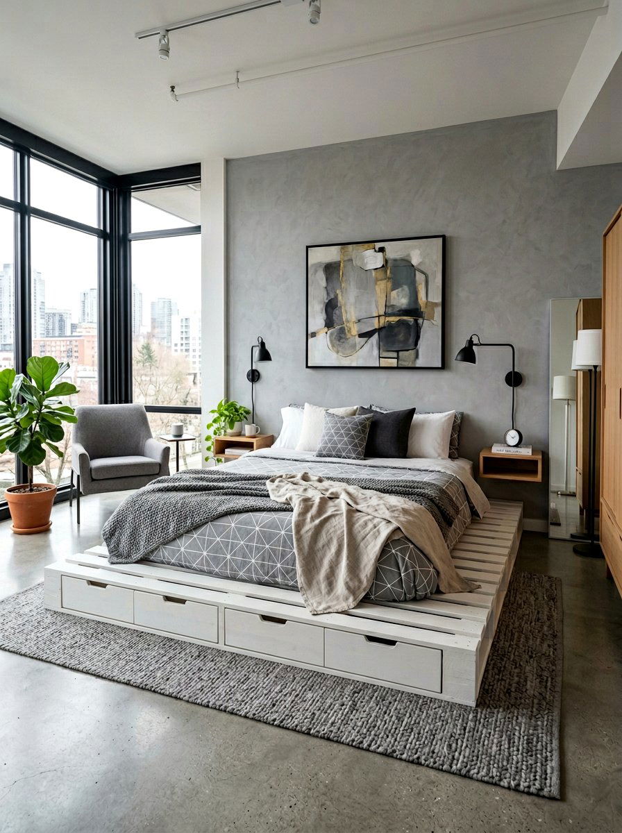 Modern Platform Pallet Bed Storage - 25 Pallet bed ideas with storage underneath