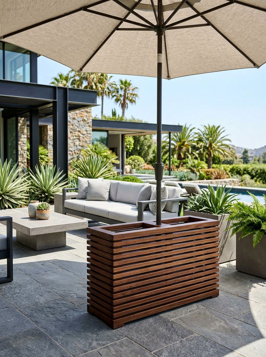 Modern Slat Pallet - 25 Pallet Umbrella Stand Ideas