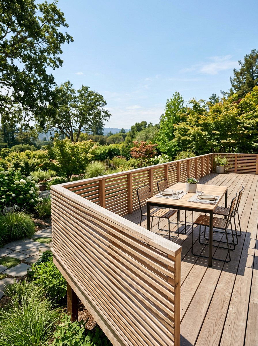 Modern Slatted Pallet Railing - 25 Pallet Deck Railing Ideas