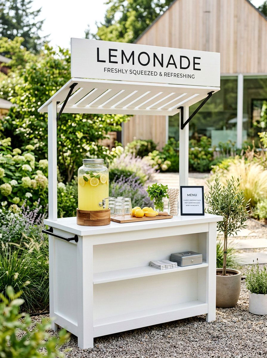 Modern White Lemonade Stand - 25 Pallet Lemonade Stand Ideas
