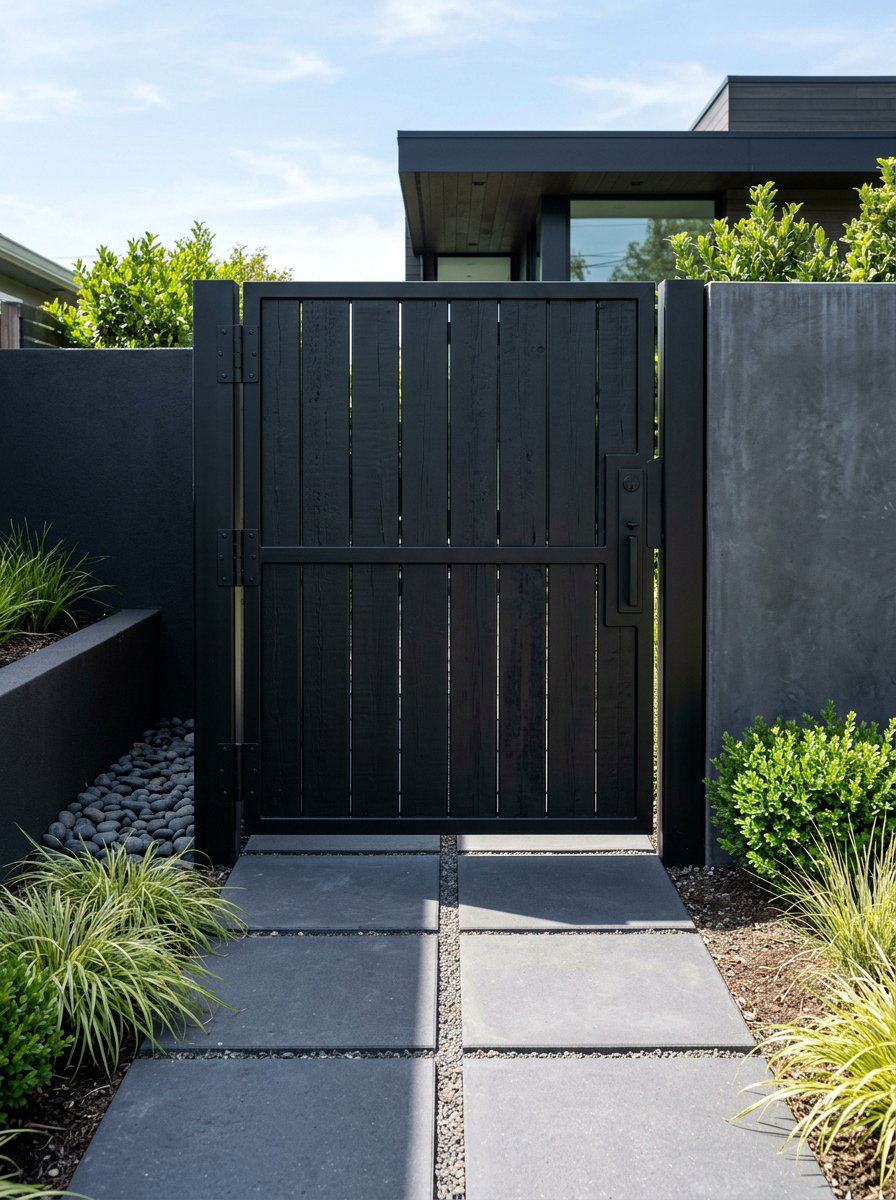 Modern black pallet gate - 25 Pallet Garden Gate Ideas