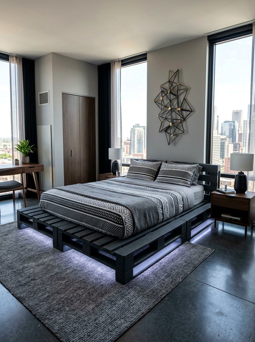 Modern guest room pallet bed - 25 Pallet bed ideas for guest room