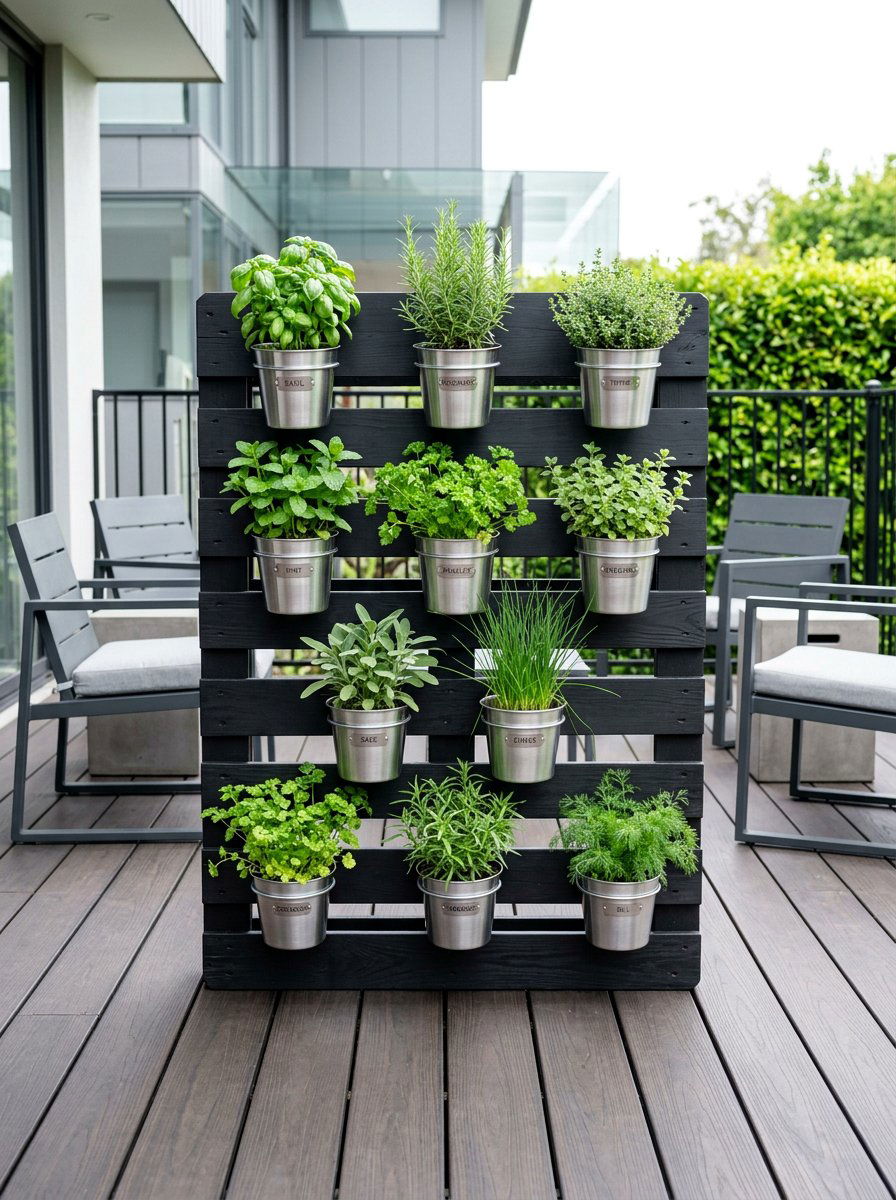 Modern pallet herb planter - 25 Pallet Vertical Herb Garden Ideas