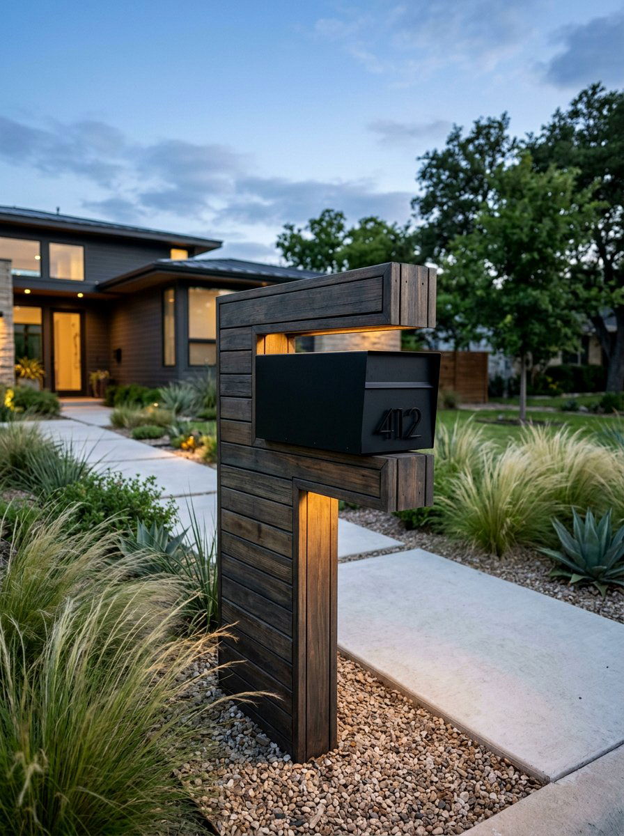 Modern pallet mailbox post - 25 Pallet Mailbox Post Ideas