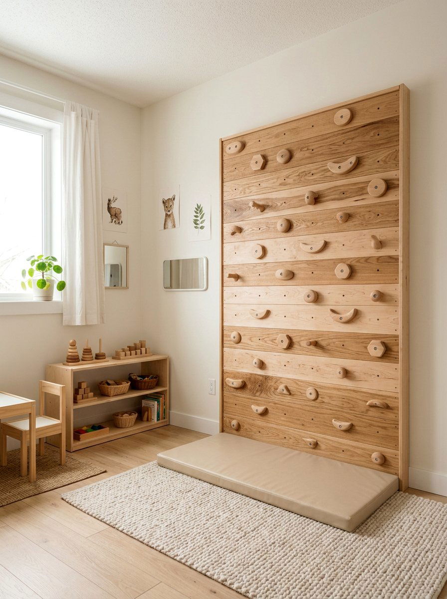 Montessori Wood Wall - 25 Pallet Climbing Wall for Kids Ideas