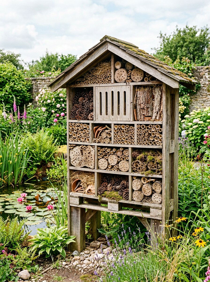 Multi Chamber Insect Hotel - 25 Pallet Butterfly House Ideas
