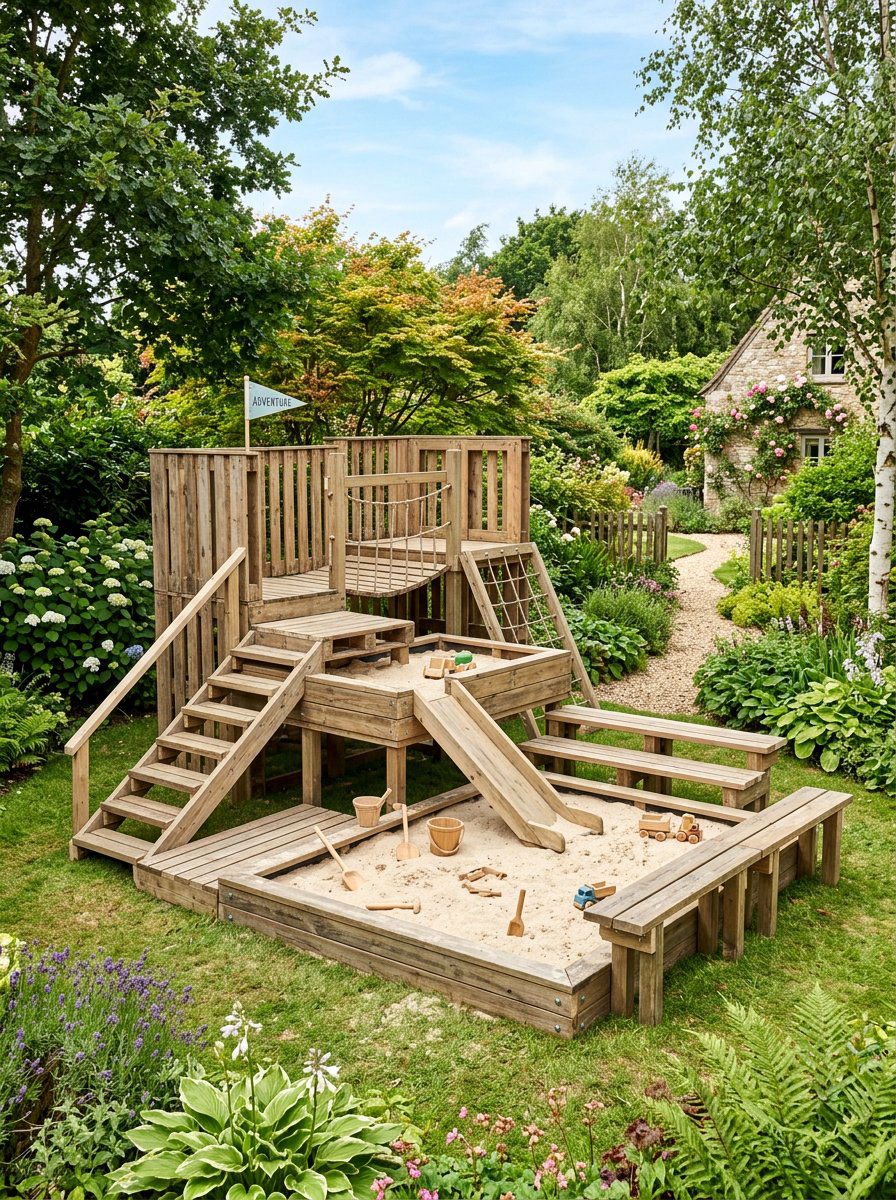 Multi Level Pallet Sandbox - 25 Pallet Sandbox for Kids Ideas