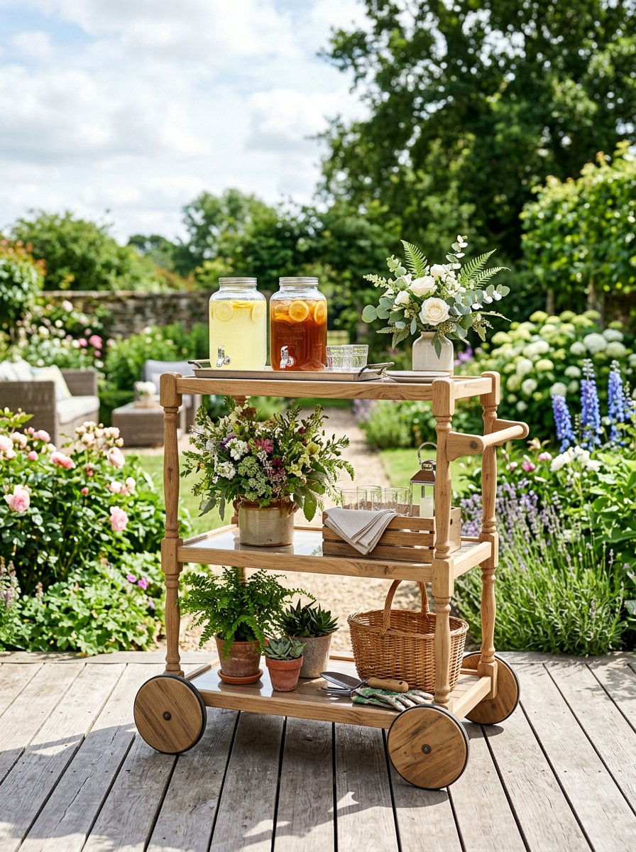 Multi Tier Garden Cart - 25 Pallet Outdoor Serving Cart Ideas
