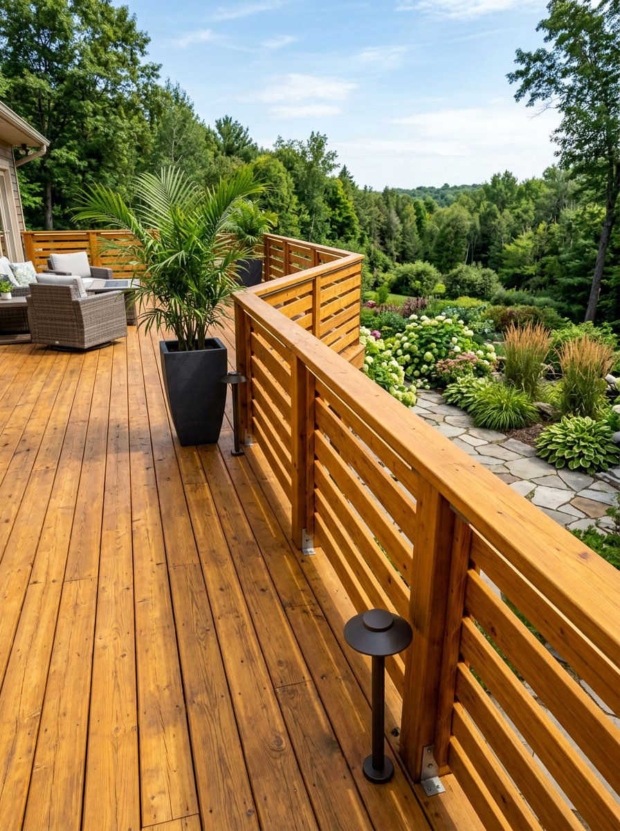 Natural Cedar Pallet Railing - 25 Pallet Deck Railing Ideas