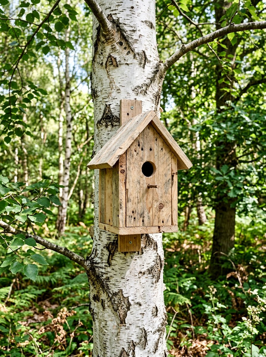 Natural Wood Birdhouse - 25 Pallet Birdhouse Ideas