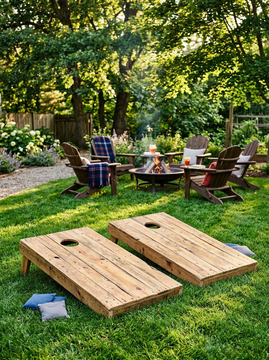 Natural Wood Pallet Cornhole - 25 Pallet Cornhole Game Board Ideas