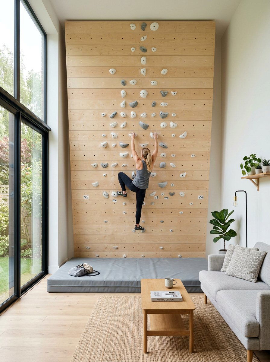 Natural Wood Wall - 25 Pallet Climbing Wall for Kids Ideas