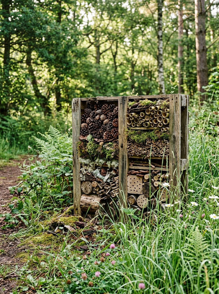 Natural material insect hotel - 25 Pallet Insect Hotel Ideas