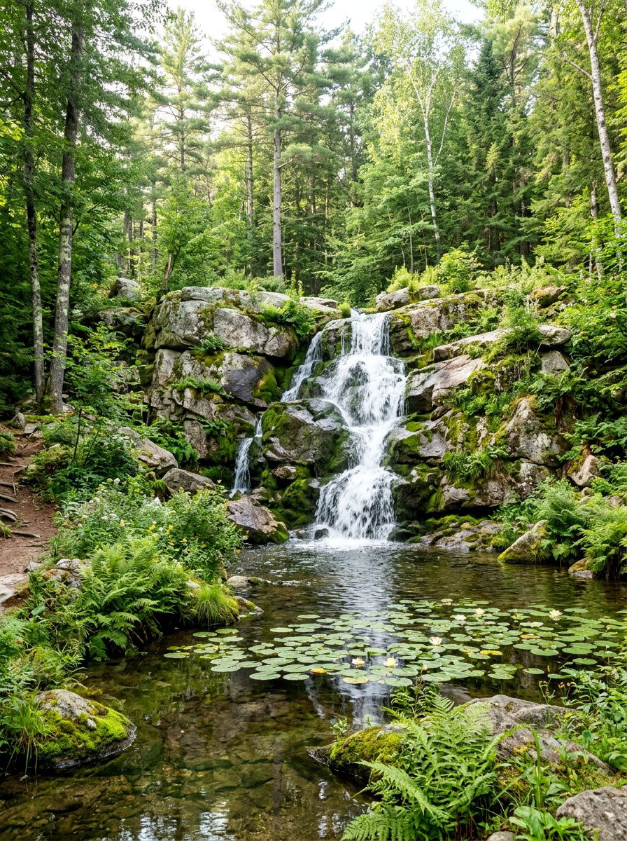 Natural rock waterfall - 25 backyard fountain ideas
