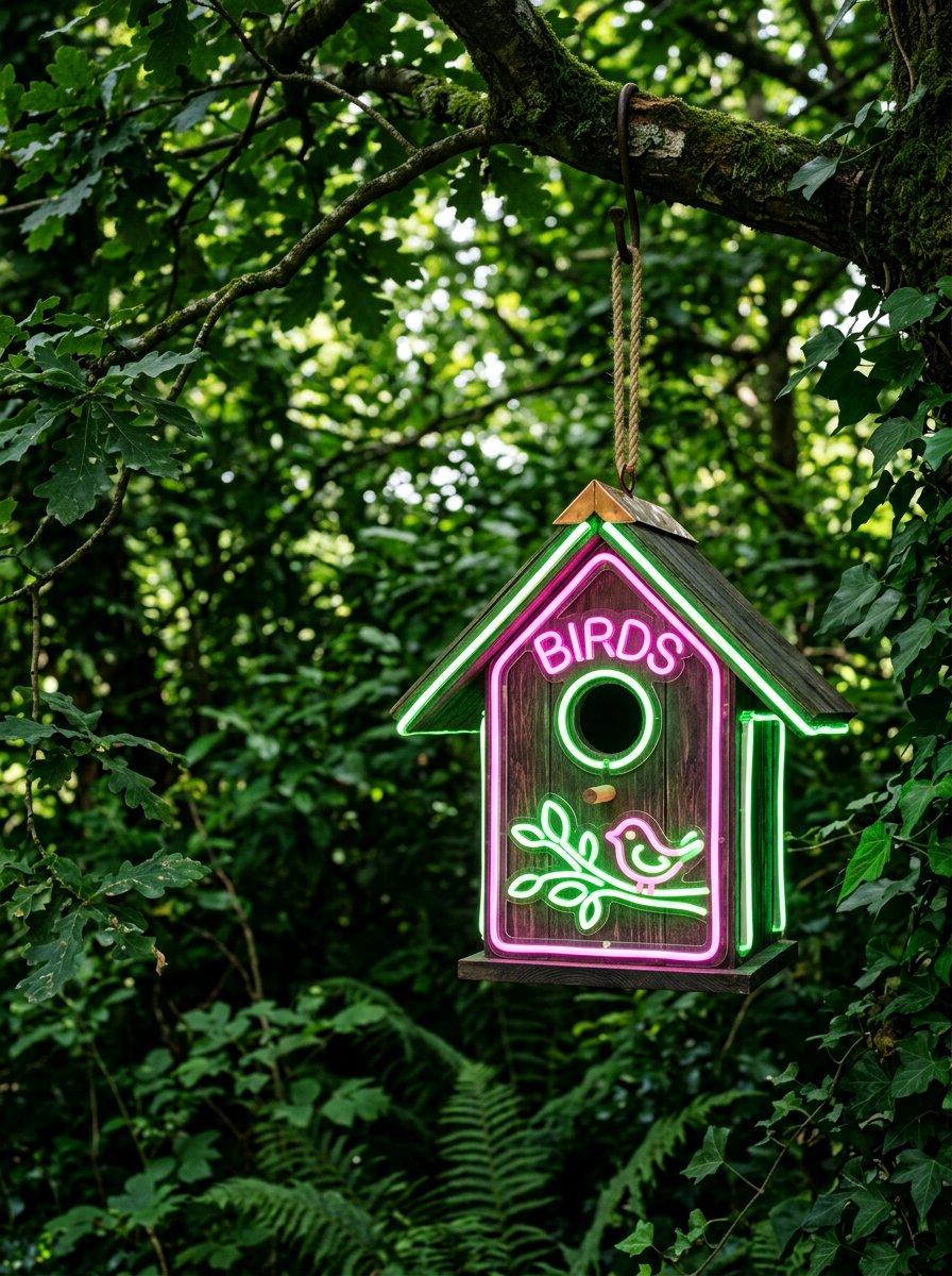 Neon birdhouse - 25 colorful birdhouse ideas