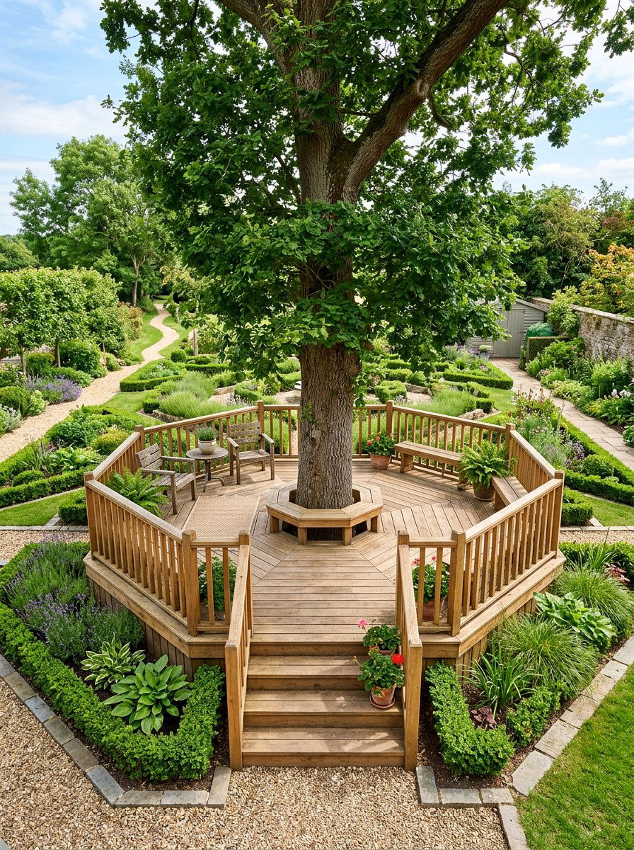 Octagon pallet tree deck - 25 Pallet Tree House Platform Ideas