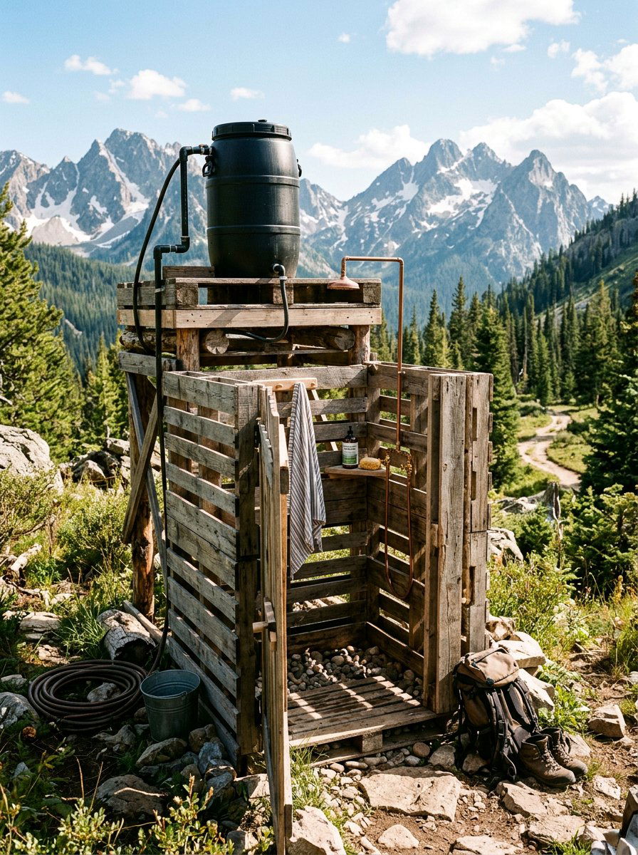 25 Pallet Outdoor Shower Ideas for Your Pool or Garden