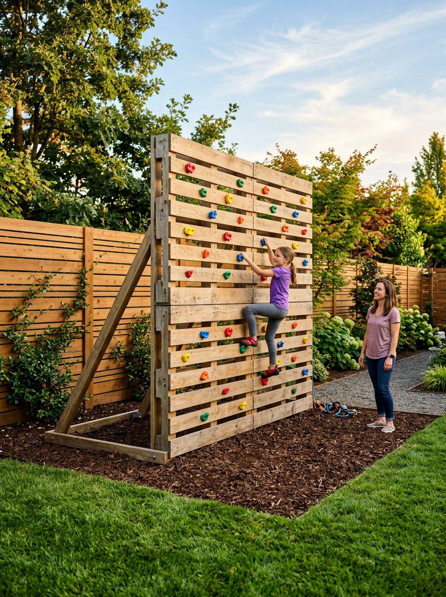 Outdoor Pallet Climbing Wall - 25 Pallet Climbing Wall for Kids Ideas