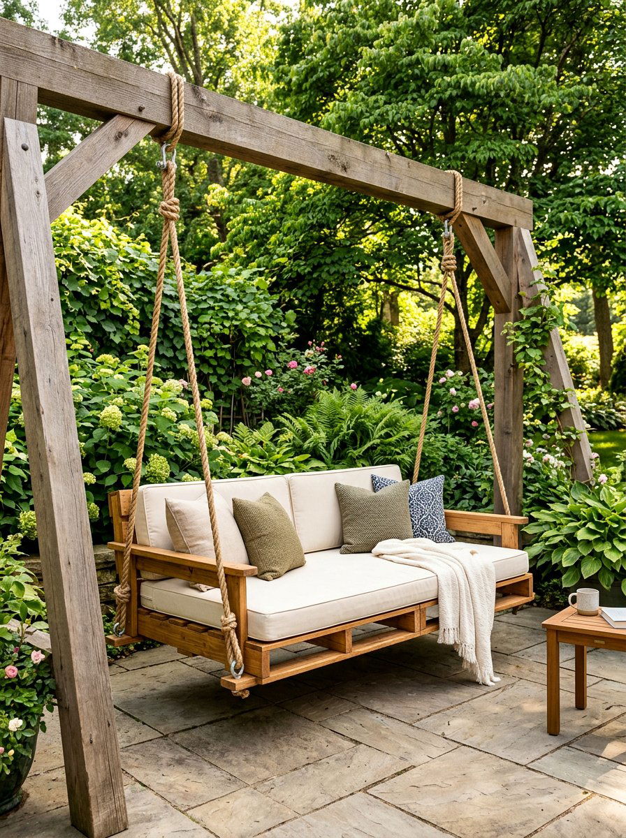 Outdoor Pallet Swing Bed - 25 Pallet Hanging Swing Bed Ideas