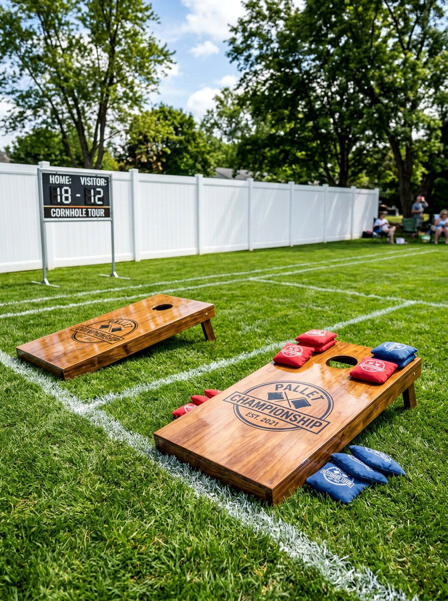 Outdoor Varnish Pallet Cornhole - 25 Pallet Cornhole Game Board Ideas