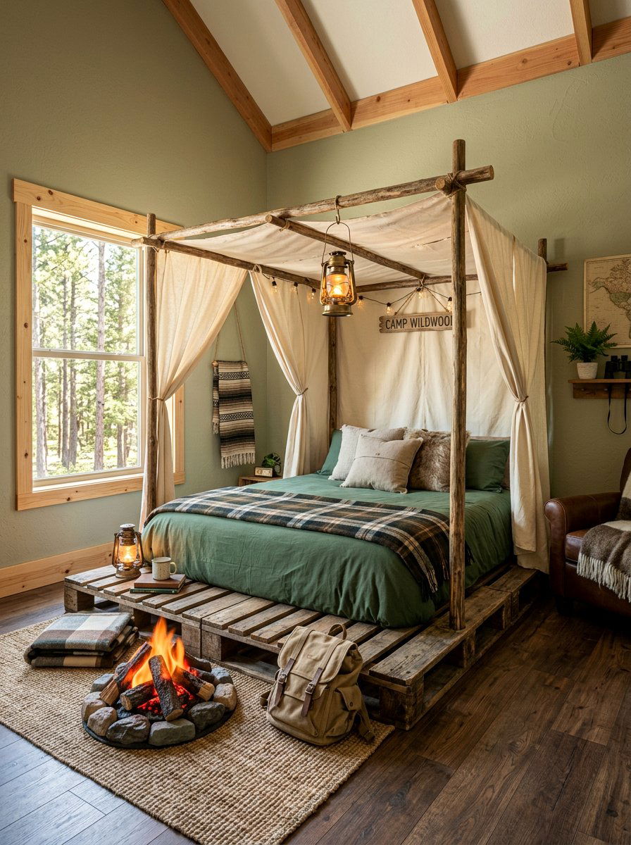 Outdoor style indoor bed - 25 Pallet bed ideas for boys room