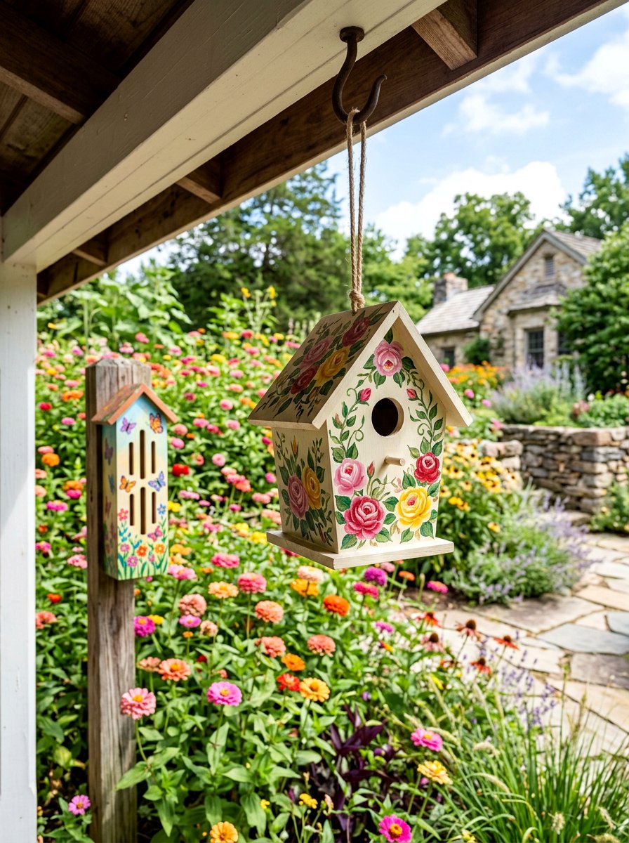 Painted Floral Bird House - 25 unique bird houses