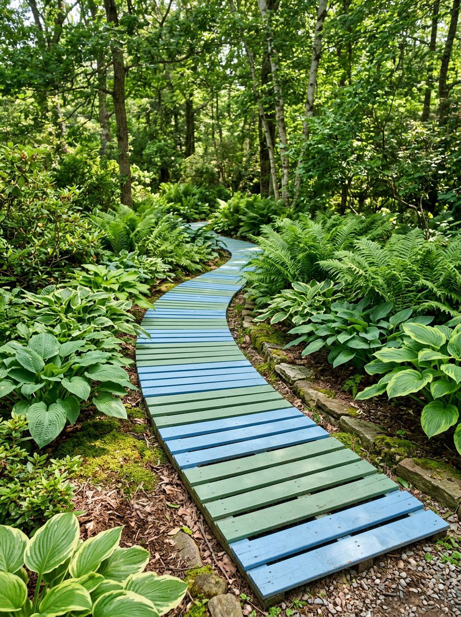 Painted Garden Trail - 25 Pallet Walkway for Garden Ideas
