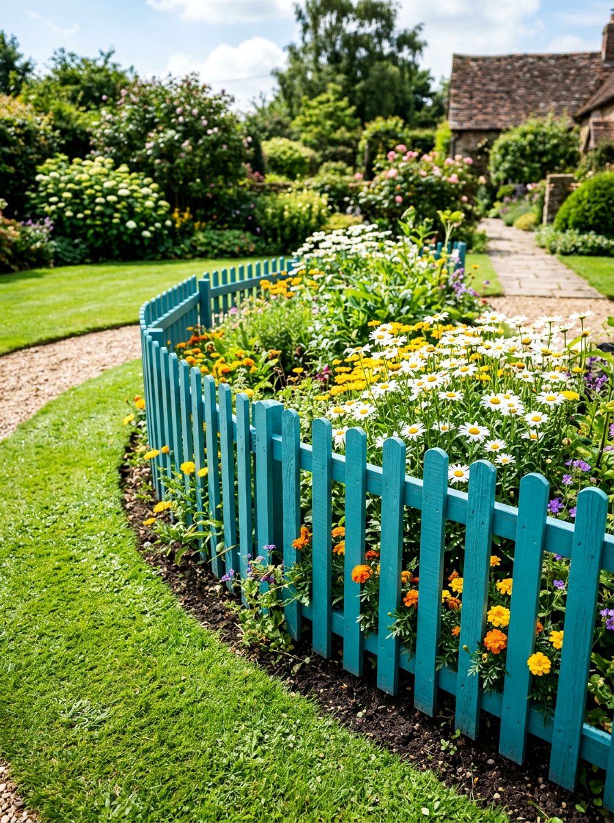 Painted Garden Trim - 25 Pallet Garden Edging Ideas
