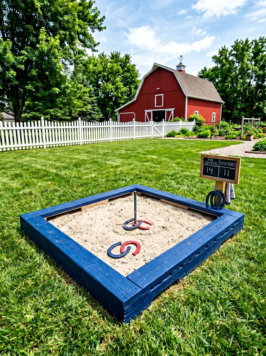 Painted Horseshoe Pit - 25 Pallet Horseshoe Pit Frame Ideas