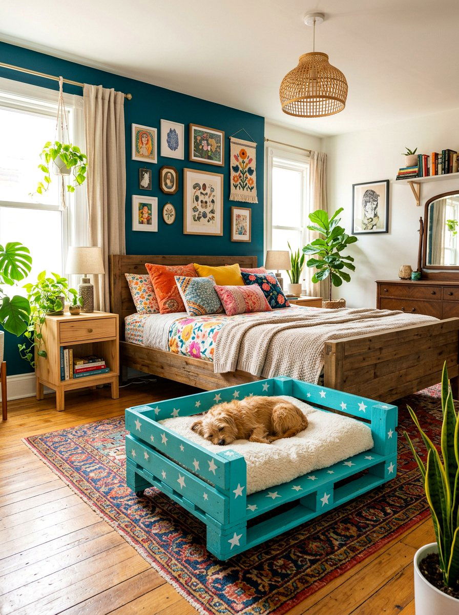 Painted Pallet Dog Bed