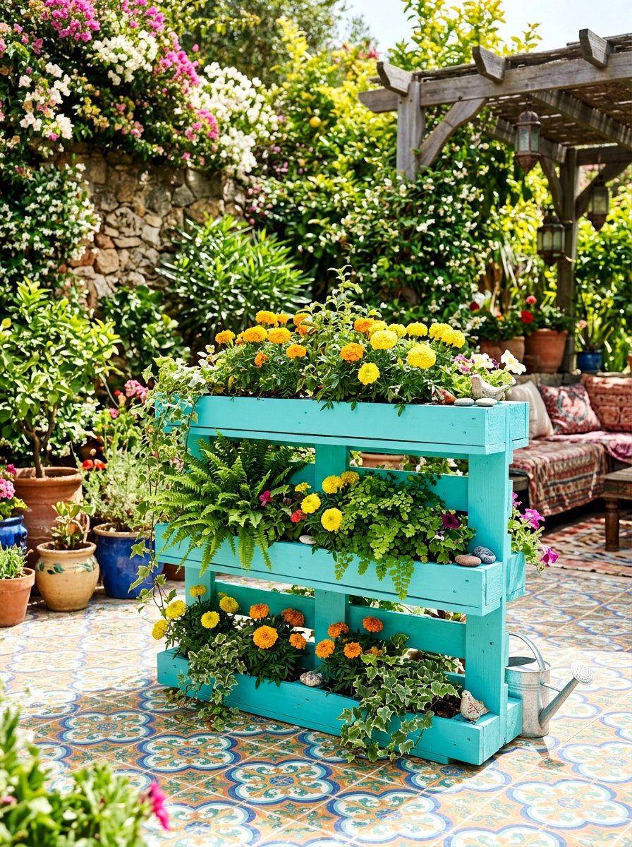 Painted Pallet Planter - 25 Pallet Planter Box Ideas