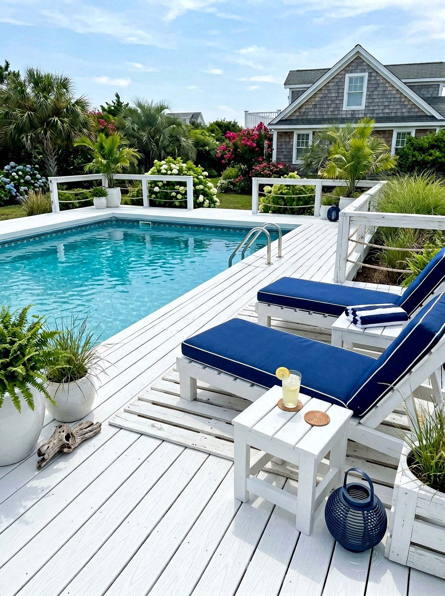 Painted Pallet Pool Deck - 25 Pallet Pool Deck Ideas