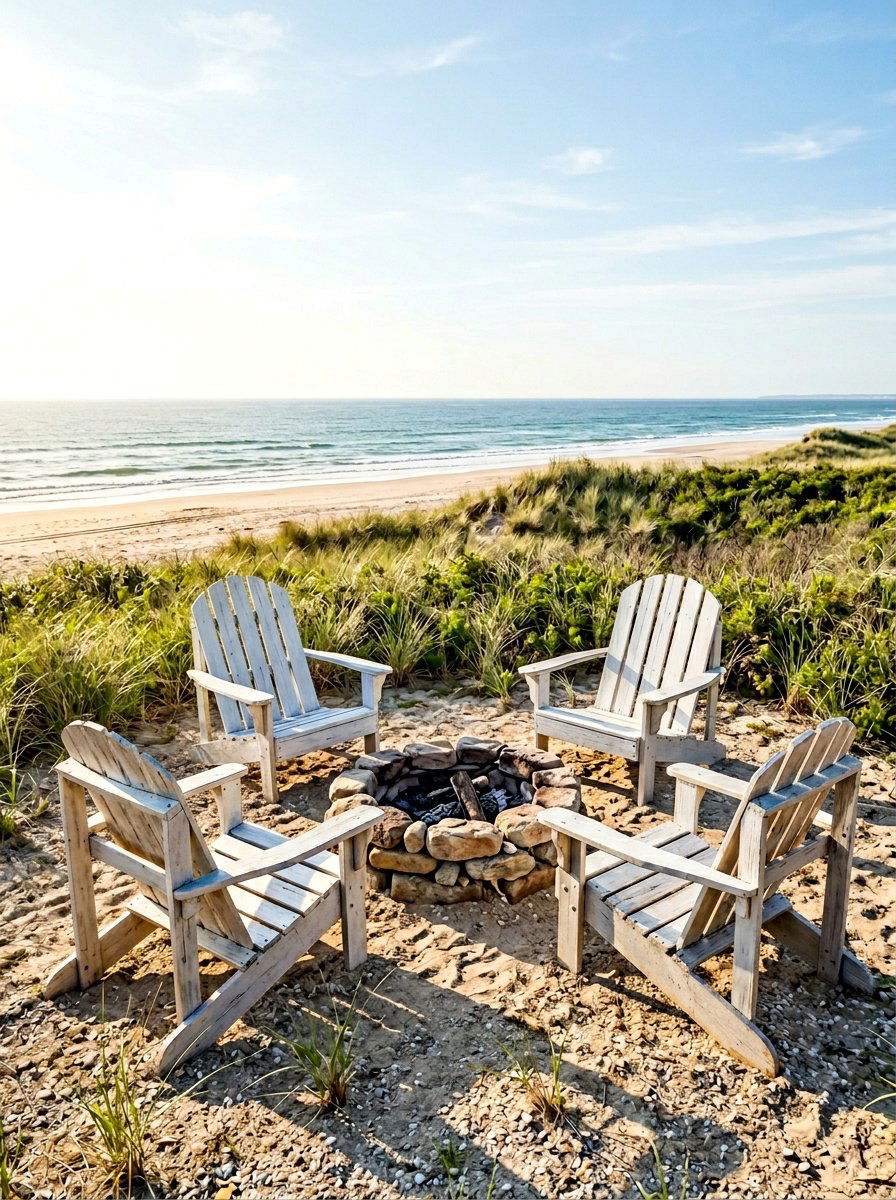 Painted White Pallet Chairs - 25 Pallet Fire Pit Surround Ideas