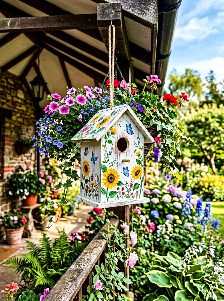 Painted floral birdhouse - 25 unique birdhouse designs