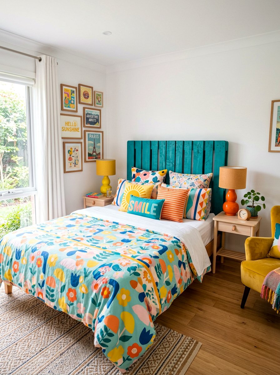 Painted pallet headboard - 25 Pallet headboard ideas