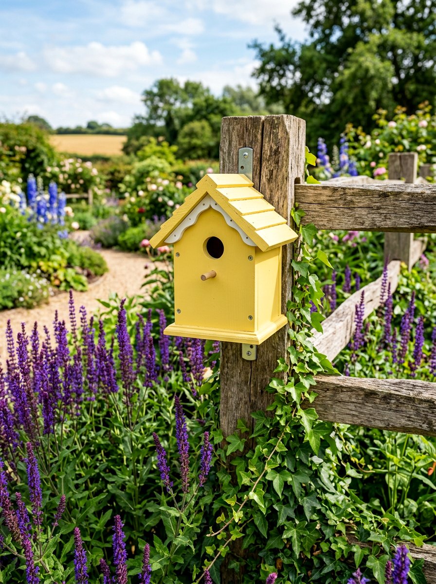 Painted wood birdhouse - 25 colorful birdhouse ideas