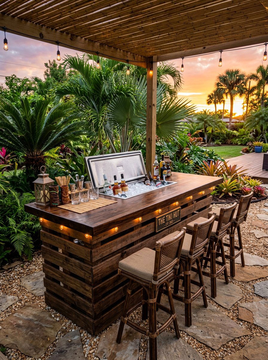 Pallet Bar For Backyard - 50 Outdoor Pallet Furniture Ideas